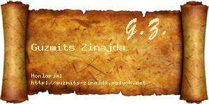 Guzmits Zinajda névjegykártya